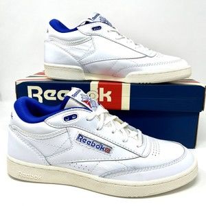 Reebok Club C Mid II Vintage White Bright Cobalt H69121 Men Size 10.5 New‎